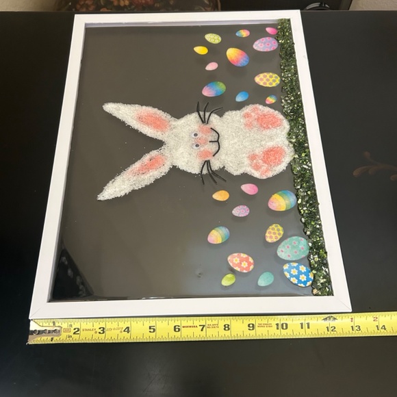 Easter Bunny Crushed Glass Resin Art Frame. NWOT - Picture 8 of 9